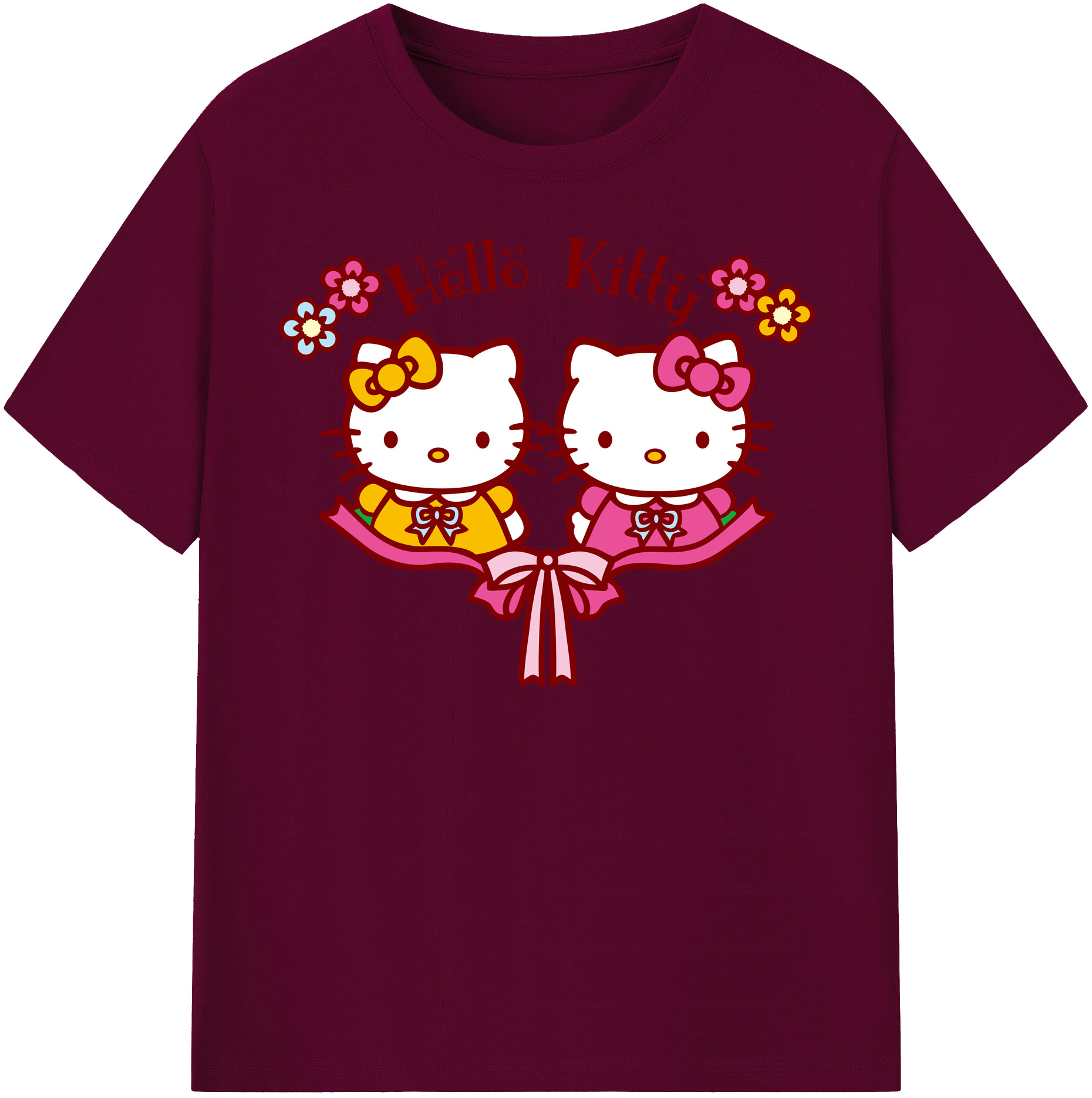 （画像用） Hello Kitty ハローキティ レディースカジュアルプリントTシャツ（綿100％）